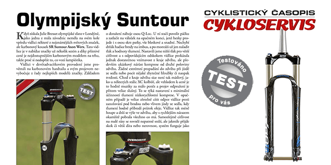 Test top XC vidlice SR Suntour Axon Werx v časopise cykloservis